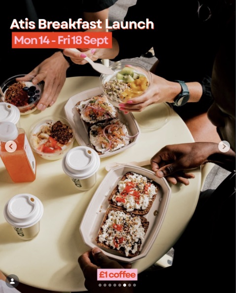 Atis Breakfast Launch: £1 Coffee