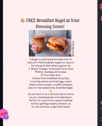 B Bagel: Free Breakfast Bagel in a Dressing Gown