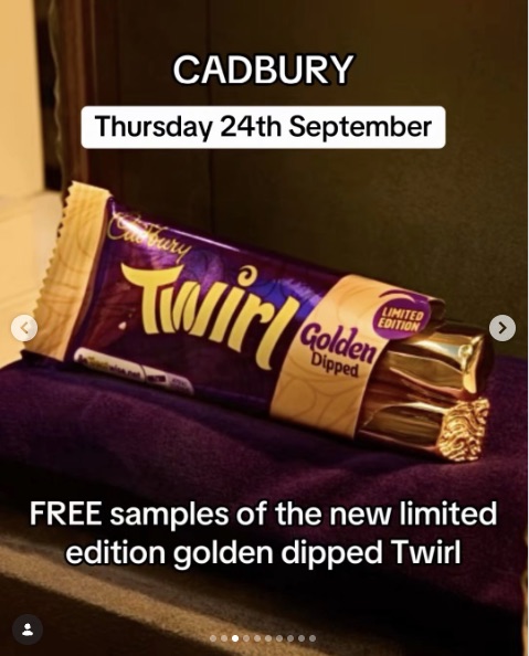 Cadbury Twirl Golden Dipped Pop-Up