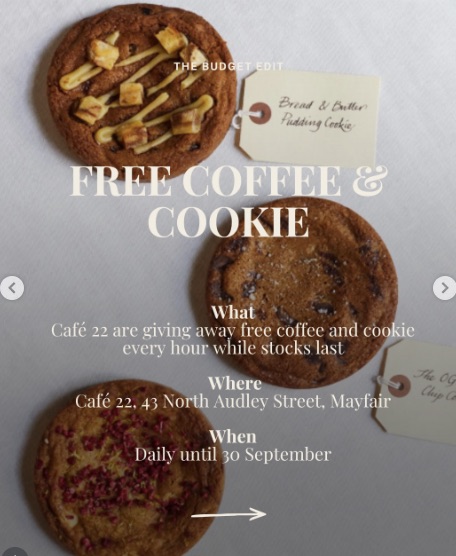 Café 22 Free Coffee and Cookie