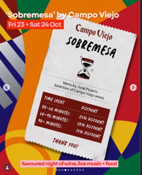 Sobremesa by Campo Viejo: The Longer You Stay, the Less You Pay