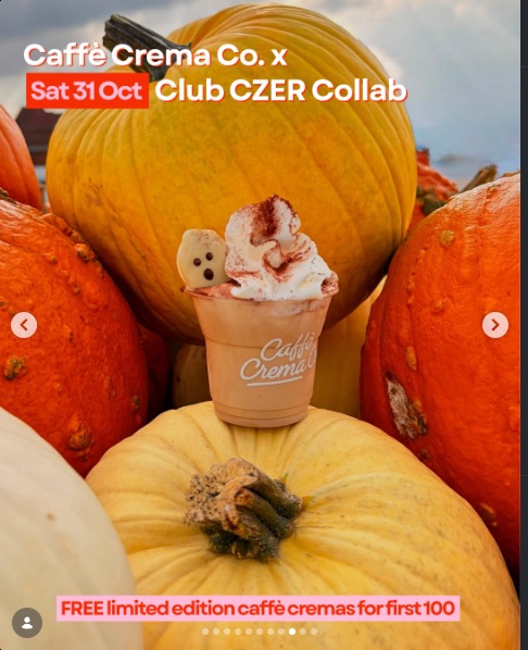 Caffè Crema Co. x Club CZER: Free Halloween Caffè Cremas