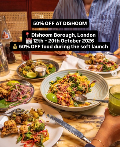 Dishoom Borough Soft Launch: 50% Off Food