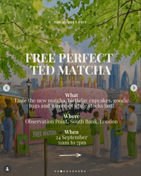 Free Perfect Ted Matcha Pop-Up