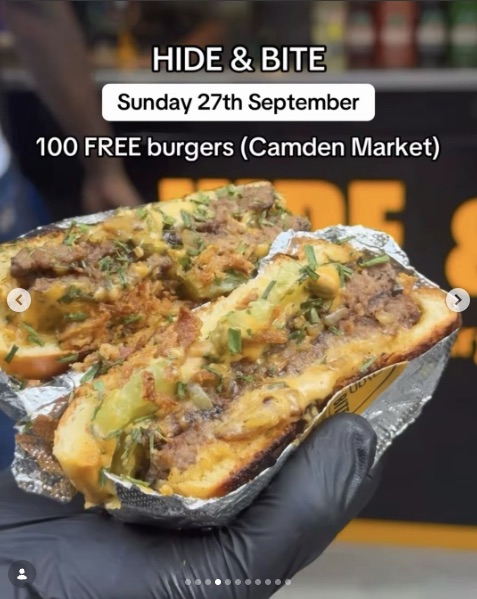 Free Burgers at Hide and Bite