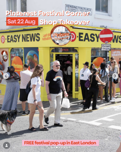 Pinterest Festival Corner Shop Takeover