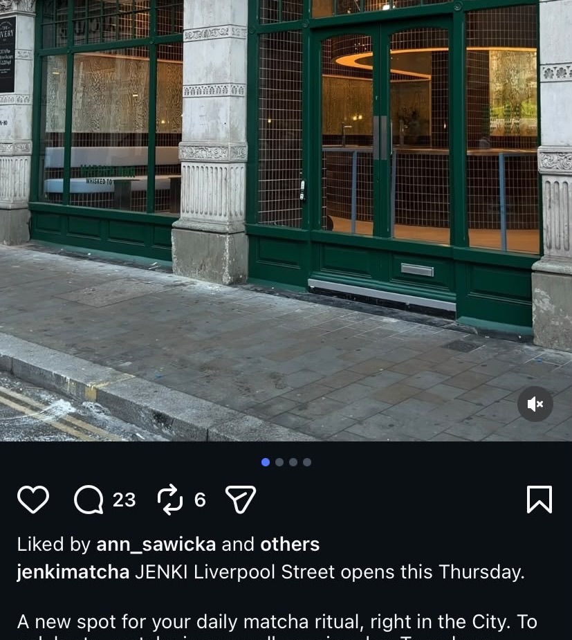 JENKI Liverpool Street Opening: FREE Matcha