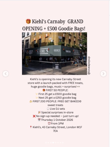Kiehl's Carnaby Street Grand Opening