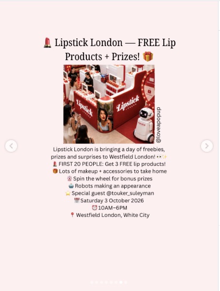 Lipstick London: Free Lip Products + Prizes