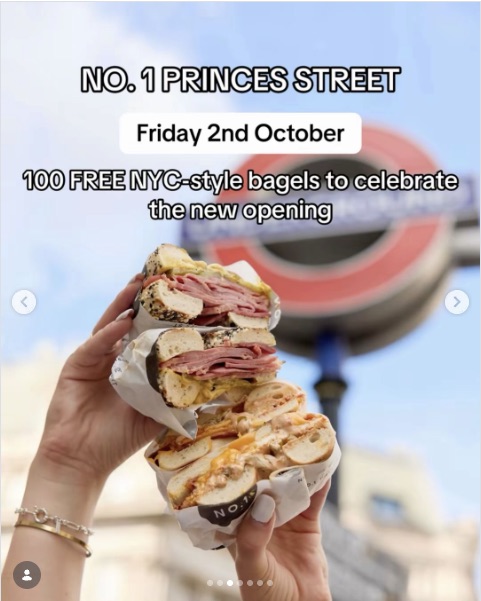 No.1 Princes Street: 100 FREE NYC-Style Bagels