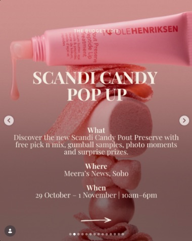 OleHenriksen Scandi Candy Pop-Up (Meera's News, Soho)