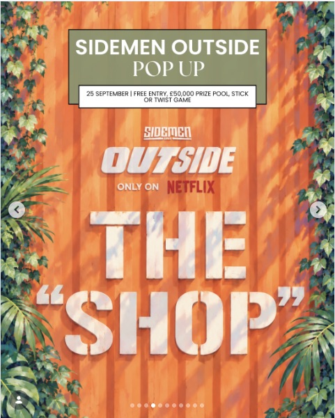 Sidemen Outside Pop Up: The Shop