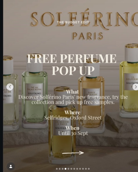 Solférino Paris Free Perfume Pop-Up