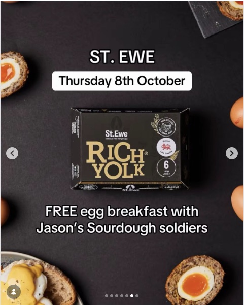St. Ewe: FREE Dippy Egg Breakfast at Waterloo
