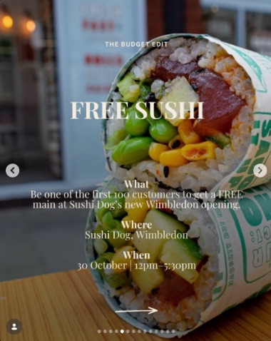 SushiDog Wimbledon Opening: FREE Mains for First 100