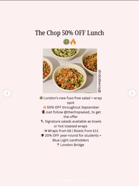 The Chop: 50% Off Lunch (London Bridge)