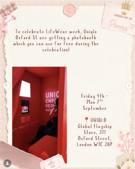 Uniqlo LifeWear Week Photobooth